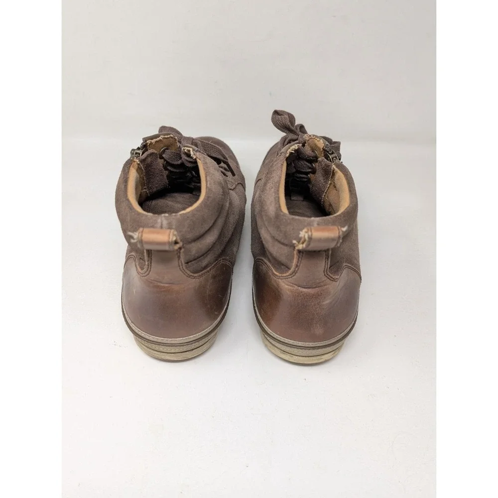 John Varvatos Star USA High Top Sneakers Men's Size‎ 8 Redding Zip Suede Brown